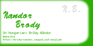 nandor brody business card